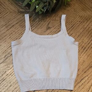 Market & Spruce Soft Gray Knit Tank Top Size S 6/7 NWOT